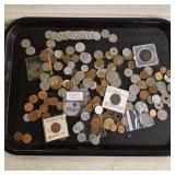Qty of Coins, mostly foreign, including 2 cent