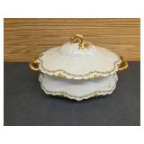 Antique Havilan Limoges Clover Leaf Soup Tureen -