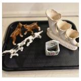 (4) Vtg Pcs including Boxer Dogs and Cornicopia