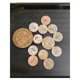 (13) Vtg Wooden Nickels