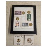 (2) Nixon Pennies and (4) Presidential Stamps