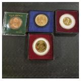 Solid Bronze George Washington Medallion, (2)