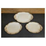 (3) Havilan Limoges Clover Leaf Platters
