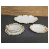 (3) Havilan Limoges Clover Leaf Platter, Serving