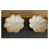 Pair of Havilan Limoges Clover Leaf Ruffled