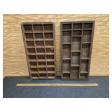 (2) Vintage Wooden Printers Trays