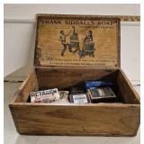 Antique Soap Box with Advertisement and Old Soaps
