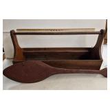 Vtg Tool Caddy with Handmade Boat Paddle