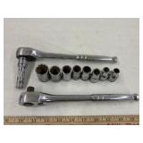 Kobalt 1/2" drive sockets w/2 rathets