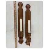 Wood candle sconces 20" long