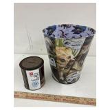 Jurassic World trash can 10" tall, 9" round @ top