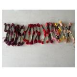 Embrfoidery Floss, shades of red & pink, most new
