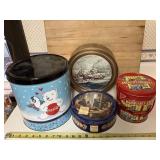 4 Vintage TIns including a Coca-Cola & Barnium