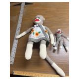 Homemade Lrg & small bought Sock Monkeys