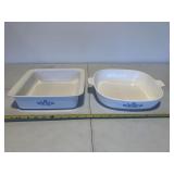 Corningware "Cornflower" baking dishes, 10" sq &