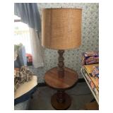 Wooden Tri-Light Floor Lamp, 58" tall & 20" round