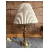 Brass lamp 30" tall, tri-light, 4 bulbs works