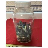 Large Atlas canning jar w/vintage buttons