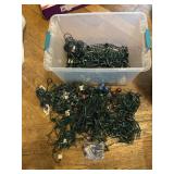 Tote of working Christmas lights, tote has no lid