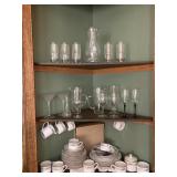 Lot Dishes & glasses in cupboard, bring boxes