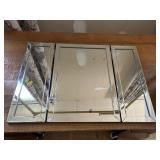 Folding Mirror, 15 x 21 closed, 15 x 30 open