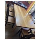 Dining room table, 3 chairs, bench 2 captain chair