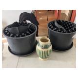 2 x15 x 12 flower pots & ceramic vase