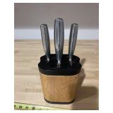 3 Osaka knives in wood block