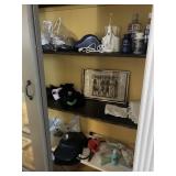 Contents of closet including hygiene products