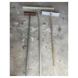 Concrete rake, scraper, hoe