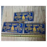 3 aluminum beaver county anniversary license
