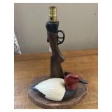 Ceramic  Duck/Gun Lamp, untested