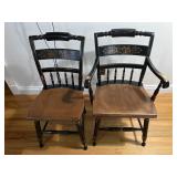 2 - L. Hitchcock,Hitchcocks-vill Conn wood Chairs