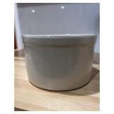 Crock, 8" round, 5" deep marked R.R.P. Co. USA