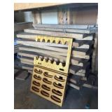 Pile lumber under bench, 2ï¿½ thick about 3ft long.