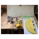 Angle finder, squares, magnifier, etc