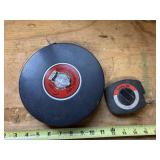 Lufkin 50ft & champion 165ft tape measures