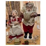 Vintage "Mommy Kissing Santa" Animated Figures