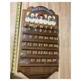 Wooden Calendar, w/ geese, homemade