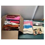 Box lot of remnants of different types fabric