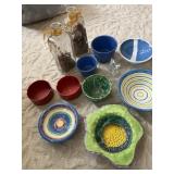 Lot of Misc include metal ashtrays, pottery items