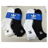 2pk/6 per pk Adidas Quarter socks, size L