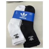 Adidas 6 pr quarter socks, size L