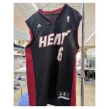 NBA Heat #6 James Jersey, size M, used