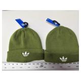 2- Adidas one-size Beanies, Tech Olive