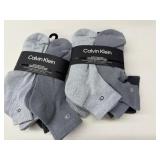 2pk/6 in pk Calvin Klein quarter cut, 1 size socks