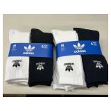 2pk/6 per pak Adidas crew socks, size M