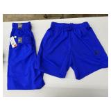 3 Adidas reg fit training 7" shorts size S, blue
