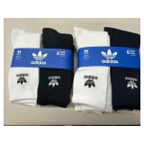 2pk/6 per pk Adidas crew socks, size M