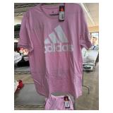 2-Adidas Pink T-Shirts, Size L